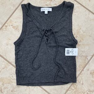 NWT cropped lace up tank (size Small)